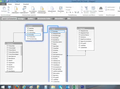 Microsoft Excel - PowerPivot - Tabellenbeziehungen