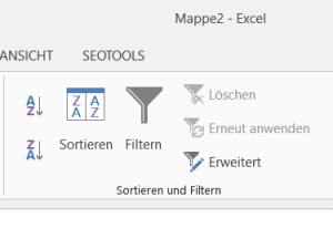 Setzen von Filtern in Excel