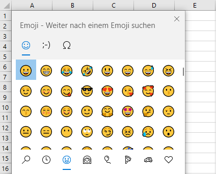 Auswahl Emojis